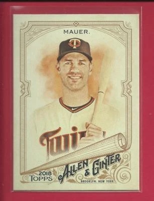 Joe Mauer  2018 Topps Allen & Ginter Card # 306  Minnesota Twins Baseball MLB - Image 1 of 2