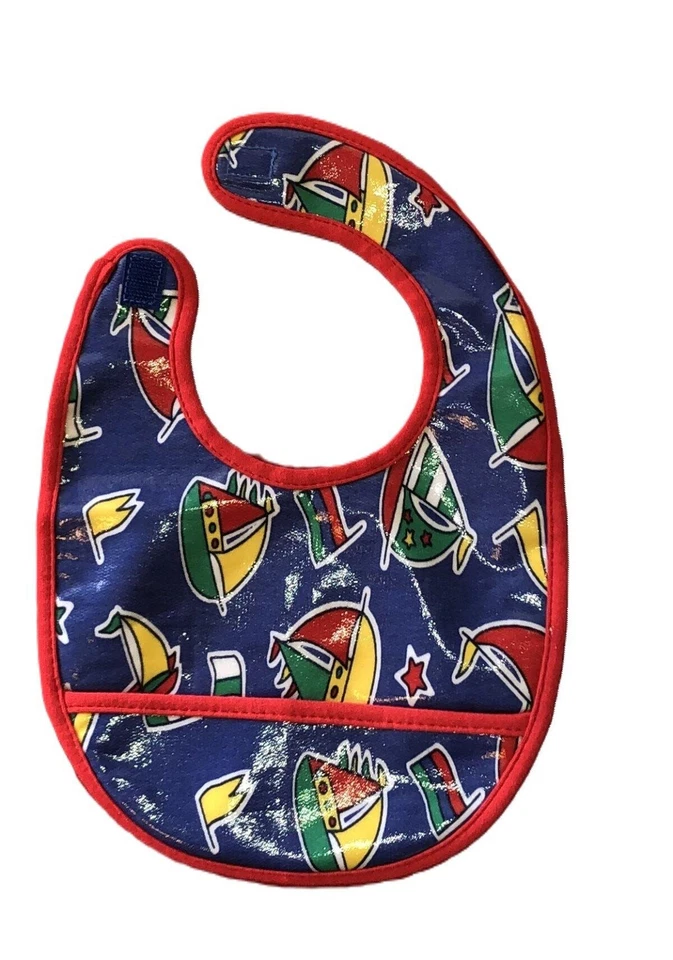 GYMBOREE vintage 1993 SAILBOATS Bib NWT 3-6-9-12 mo - Image 1 of 1