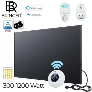 Infrarotheizung Elektroheizung Wandheizung schwarz mit Thermostat Bringer - Bild 1 von 9