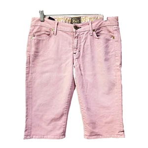 Rich&Skinny Women's Y2K Vintage Low Rise Bermuda Shorts SZ 30 Pink Barbie Core - Picture 1 of 16