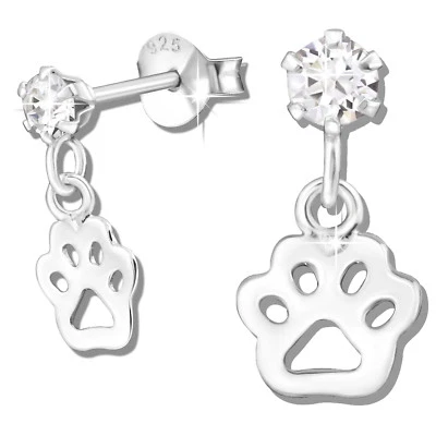 Ohrhänger für Kinder Damen Ohrstecker 925er Silber Ohrringe mit SWAROVSKI® Stein - Bild 1 von 2