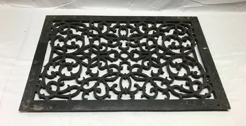 Antique 14x26 Cold Air Return Heat Cast Grate Decorative Floor Vent Old 809-23B Cover