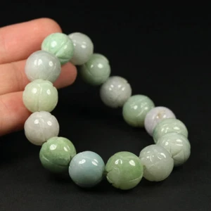 7.5" Certified Grade A Lavender Green Natural Jadeite Jade Bracelet Bangle 00289 - Picture 1 of 12