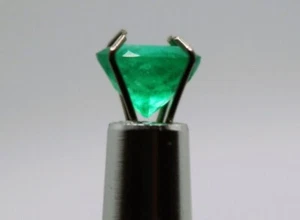 RARE HIGH GRADE COLOMBIAN GIA CERTIFIED NATURAL EMERALD MUZO MINE ROUND 1.15 CT - Picture 1 of 8