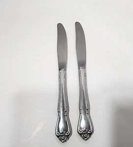 Oneida Rogers ARBOR ROSE -TRUE ROSE 1881 Stainless Steel Glossy Knife Lot Of 2 - Picture 1 of 2
