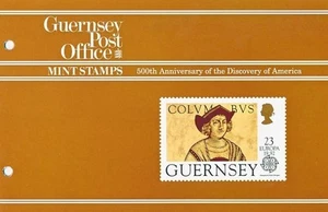 GUERNSEY PRESENTATION PACK MNH 1992 EUROPA DISCOVERY OF AMERICA STAMP SET - Picture 1 of 1