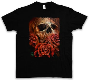 SKULL OF THE ERIC T-SHIRT Roses Schädel Tattoo Totenschädel mit Rosen Death Dead - Picture 1 of 1