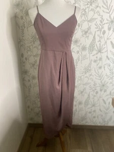 Vestido midi Lulus Reinette rosa malva oscuro talla mediana - Imagen 1 de 9