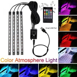 4pcs 48 LED DC 5V Multicolor Music Car Interior Light LED Under Dash Lighting - Picture 1 of 12