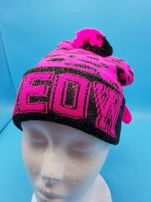 Hat Glove Set Pink Black Meow Kitten Cuff Beanie Winter Child Toddler NEW - Изображение 1 из 4