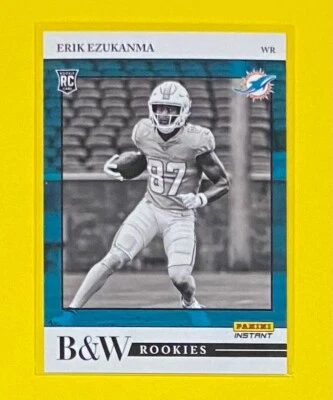 2022 Panini Instant Erik Ezukanma BLACK WHITE ROOKIES 1/649 SP Dolphins #BW35 RC - Image 1 of 2