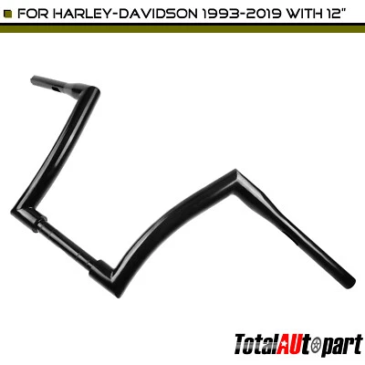 12" Black Handlebars for Harley-Davidson Rocker 2008-2009 Roadster Fatboy Dyna - Image 1 of 4