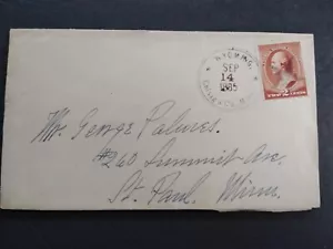 Minnesota: Wyoming 1885 #210 Copertina, Ornata Chisago County Annulla Stella - Foto 1 di 3