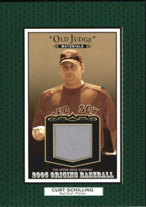 2005 Origins Old Judge Materials Jersey Red Sox Baseball Card #CS Curt Schilling