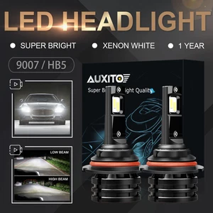 Kit de faros LED AUXITO 9007 HB5 bombillas lámpara de haz alto/bajo luces blancas brillantes lámpara - Imagen 1 de 12