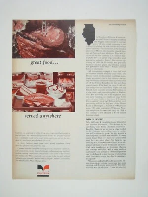 Vintage 1960s Canteen Corporation Food Advertisement Print Illinois - Image 1 of 2