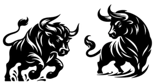Paquete de 2 calcomanías de vinilo gráficas Raging Bull para automóvil camión ventanas computadora portátil tableta notebook - Imagen 1 de 6
