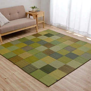 IKEHIKO Tatami mat Japanese rush grass Carpet Area Rug Non-slip Plaid Green 1363 - Picture 1 of 13