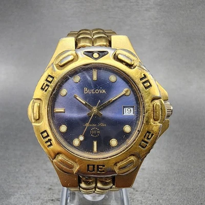 Bulova Marine Star Reloj de Buceo Hombre 36mm Esfera Azul Tono Dorado Fecha 97B25 PIEZAS Foto 1 de 4