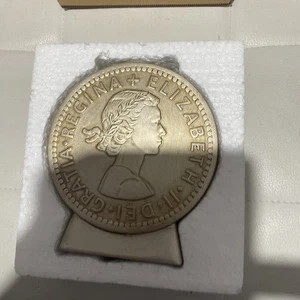 Six Pence Shaped, Old Money, Plastic, Adult, Enesco, Money Bank - Foto 1 di 8