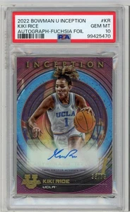 KIKI RICE 2022 BOWMAN INCEPTION U FUCHSIA FOIL 1ST ROOKIE AUTO /75 PSA 10 - Picture 1 of 2