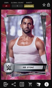 2025 Topps WWE Slam Chrome Mr. Stone Creed Pink Sapphire 1cc - Legendary 1/1 NXT - Bild 1 von 2