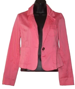 $60 FOREVER 21 CHAQUETA CROP BOTÓN ROSA MEDIO - Imagen 1 de 3
