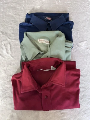 Vintage 1970's Dad Grandpa Thin Polo  Surf Grunge Skate Shirts Lot of 3 Large - Image 1 of 4