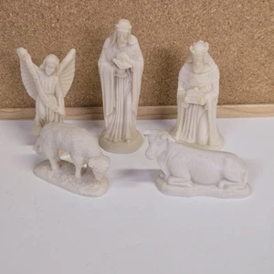 Juego de figuras de repuesto de belén vintage - Reyes Magos, Ángel, Animales - Imagen 1 de 17