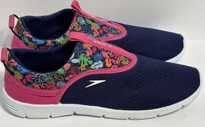 Speedo Junior Girls' Aquaskimmer Water Shoes size Large 4-5 Purple/pink Floral - Picture 1 of 8