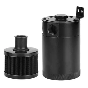 Oil Catch Can 2-Port Reservoir Tank & Drain Valve Breather Baffled 5oz Capac - Picture 1 of 20