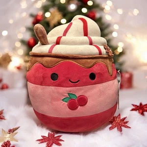 Peluche Squishmallow Nuovo 12” Maude Natale Cioccolata Calda Latte Moka 2024 - Foto 1 di 11