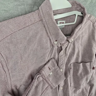 Camisa roja manga larga abotonada Obey talla M 100 % algodón Foto 1 de 4