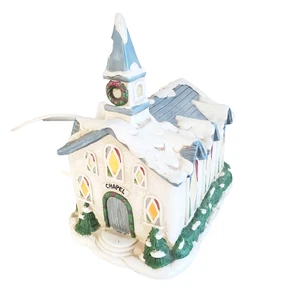Vintage 92 Noma Kringle Town Collectibles Chapel Christmas Light Up Shelf-Sitter - Picture 1 of 8