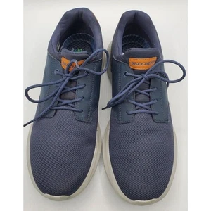 Skechers Hombres Delson 58876 Azul Informal Zapatos Tenis Talla 10.5 Azul Marino Refrigerado por Aire - Imagen 1 de 7