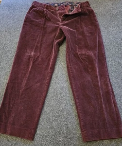 Pantalones de pana Brooks Brothers Elliot para hombre 38x32 borgoña rojo vino 100 % algodón - Imagen 1 de 6