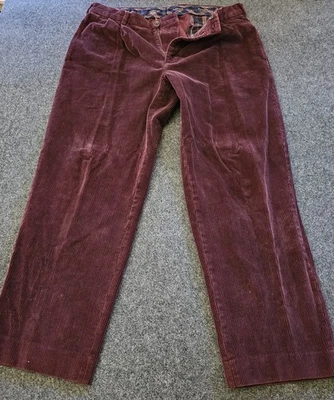 Brooks Brothers Elliot Men’s Corduroy Pants 38x32 Burgundy Wine Red 100% Cotton - Image 1 of 4