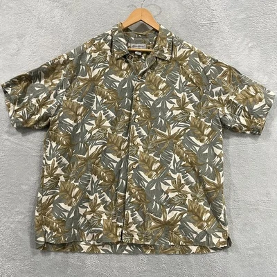 Camisa De Colección Eddie Bauer Para Hombre XL Mezcla de Lino Hawaiana Tropical Costa Playa Foto 1 de 4
