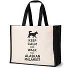 Keep Calm & Walk Alaskan Malamute Tragetasche Hundeliebhaber Damen Canvas Shopper