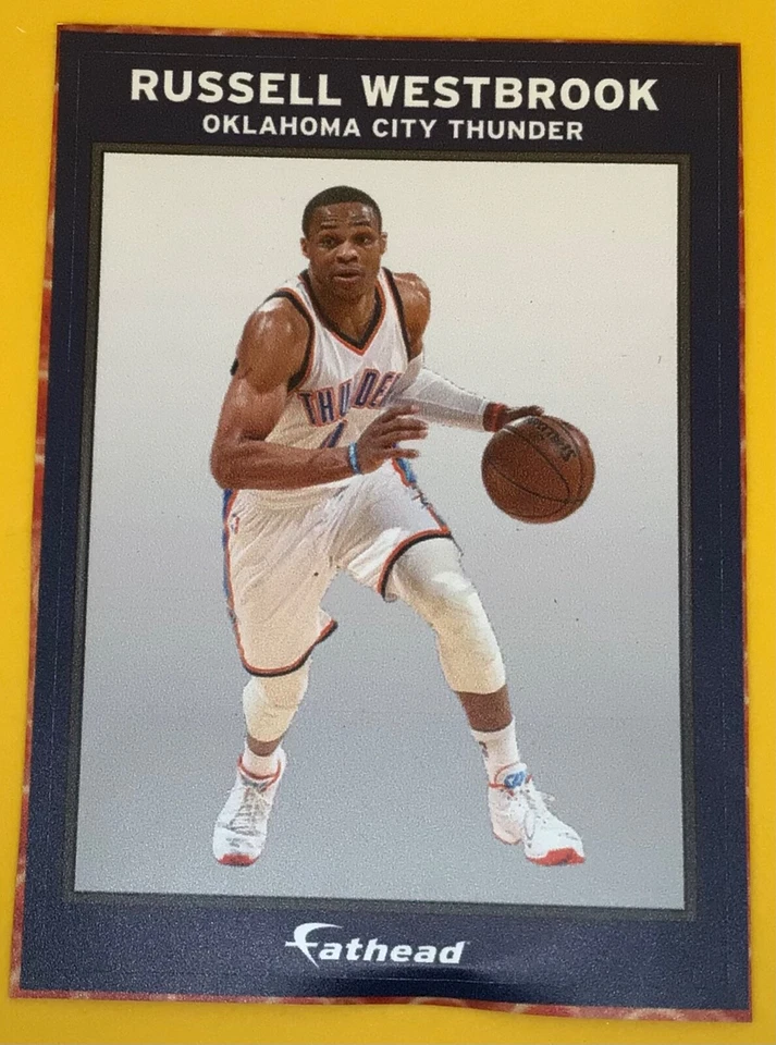 Póster de panel de anuncios pequeño Russell Westbrook Thunder NBA pared gráfica de 6” x 4” Foto 1 de 4