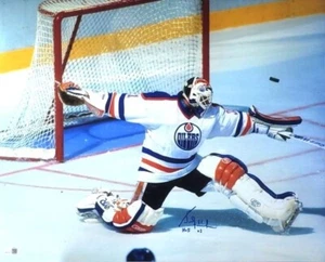 Autographed 16x20 GRANT FUHR "HOF 03" Edmonton Oilers Photo JSA Witness Hologram - Picture 1 of 1