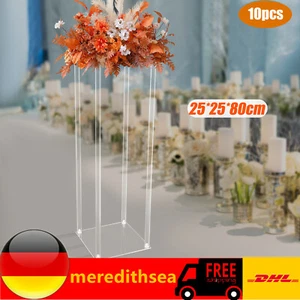 10 piezas acrílico transparente boda soporte para flores jarrón cintas soporte de columna decoración - Imagen 1 de 21