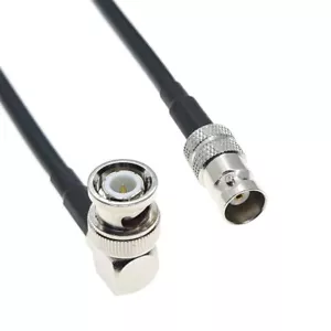 RG58 BNC Stecker rechter Winkel auf BNC Buchse Crimp Lot RF Zopf Jumper 50 Ohm Kabel - Bild 1 von 1