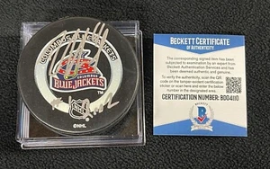 Rick Nash Signed & Inscribed #1 2002 Columbus Blue Jackets Game Puck Beckett COA - Picture 1 of 2