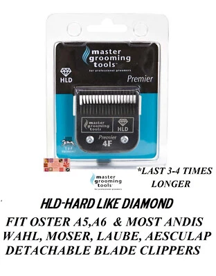 MASTER GROOMING TOOLS HLD(LIKE TITANIUM)PRO 4F (4FC) BLADE*Fit Oster A5 A6,Andis AGC,Wahl KM Clippers
