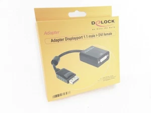 Delock Adapter 61847 DisplayPort 1.1 male > DVI female schwarz Neu&OVP - Bild 1 von 3