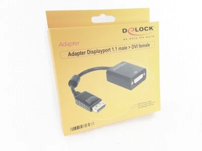 Delock Adapter 61847 DisplayPort 1.1 male > DVI female schwarz Neu&OVP - Bild 1 von 3