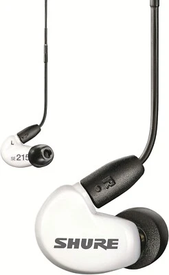 Shure SE215 Sound-Isolating In-Ear Stereo Earphones Wired Headphones - White