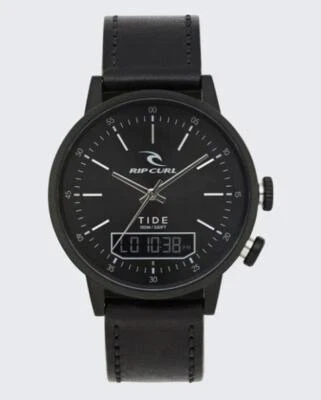 Rip Curl DRAKE TIDE DIGITAL LEATHER SURF WATCH - A1153 Midnight Rrp $299.99 - Image 1 of 4