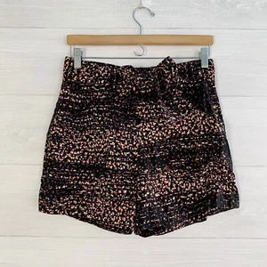 NWT Apt 9 - Black, brown & pink abstract casual shorts, sash belt, sz 6 - Picture 1 of 4